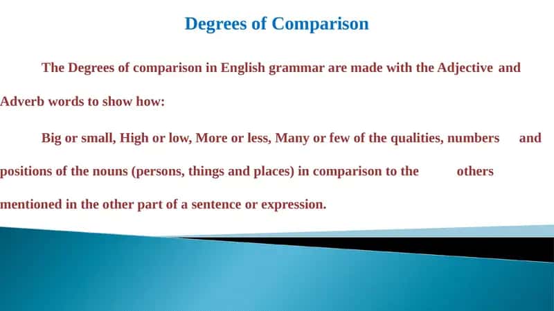 Degrees of Comparison