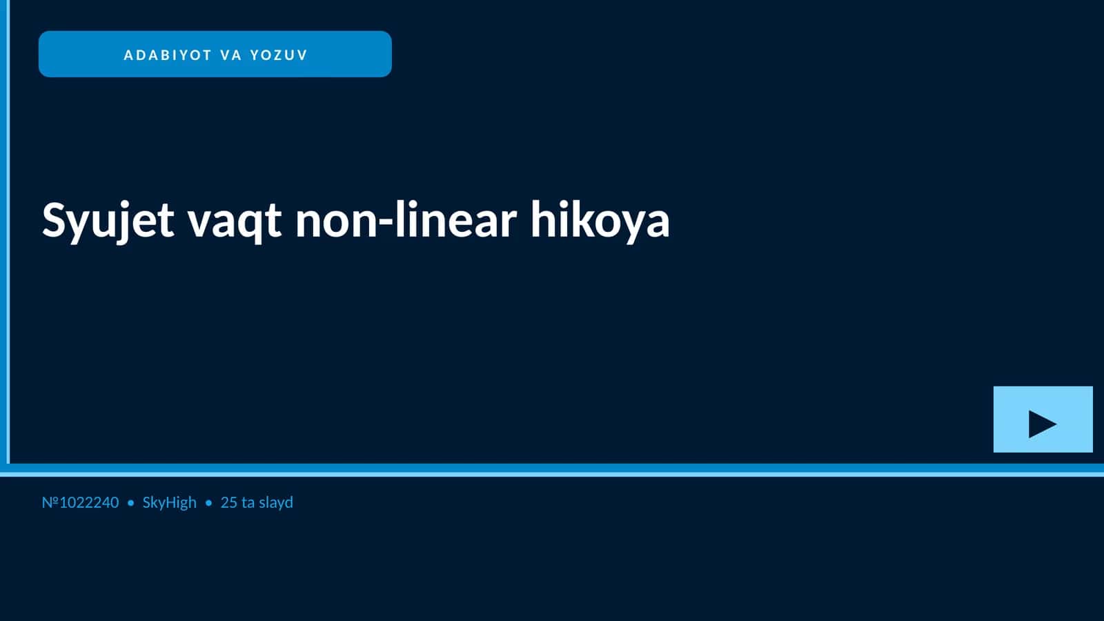 Syujet vaqt non-linear hikoya