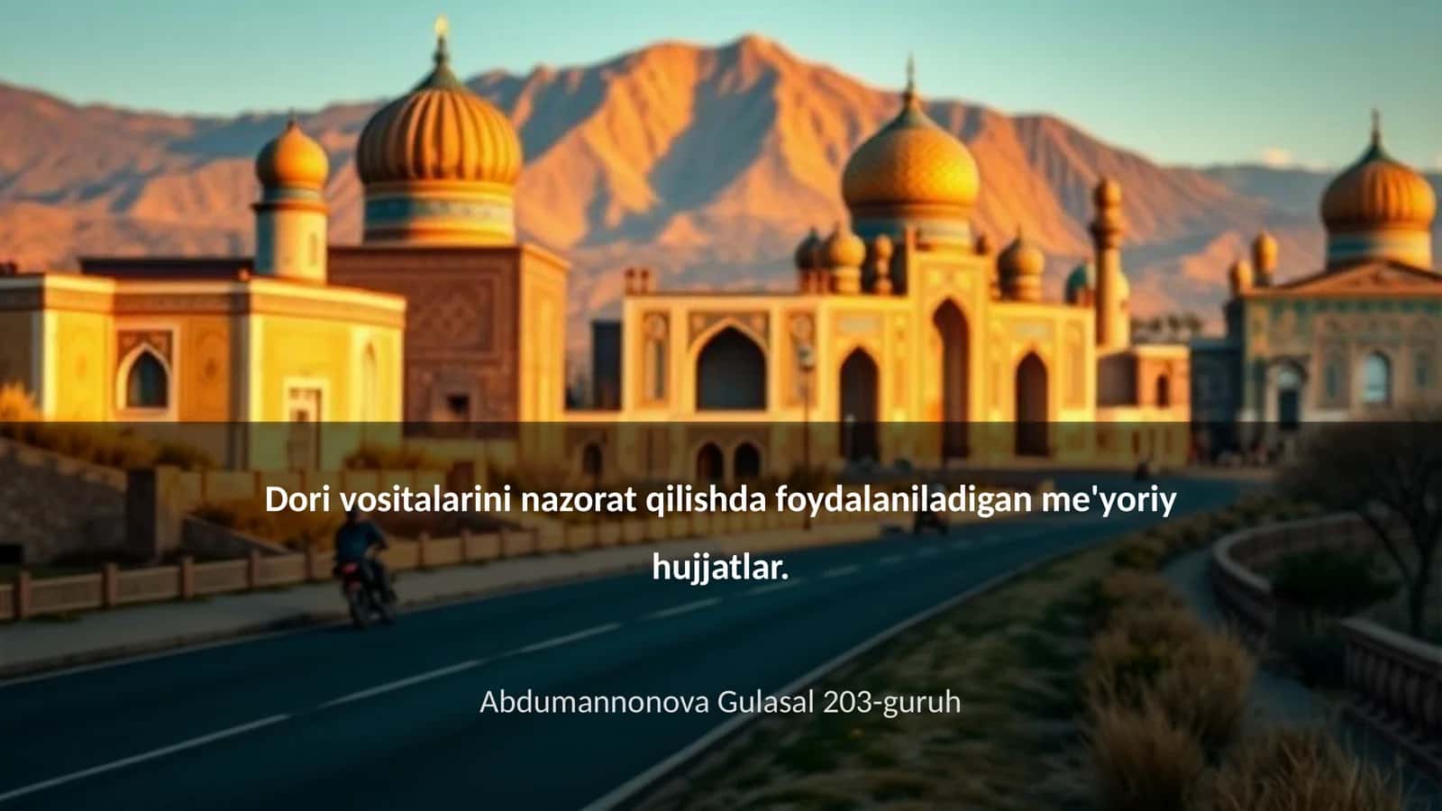 Dori vositalarini nazorat qilishda foydalaniladigan me'yoriy hujjatlar