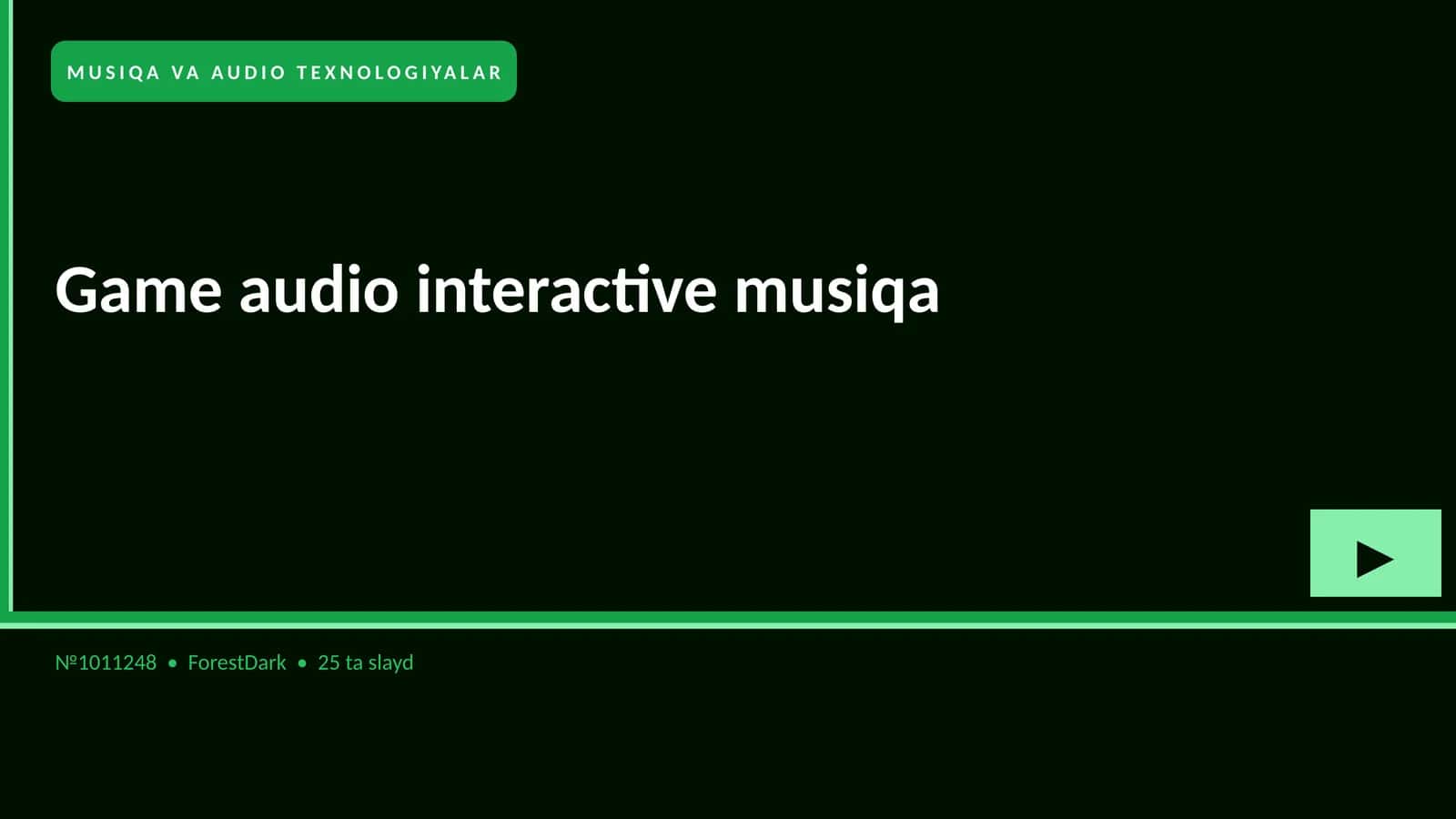 Game audio interactive musiqa