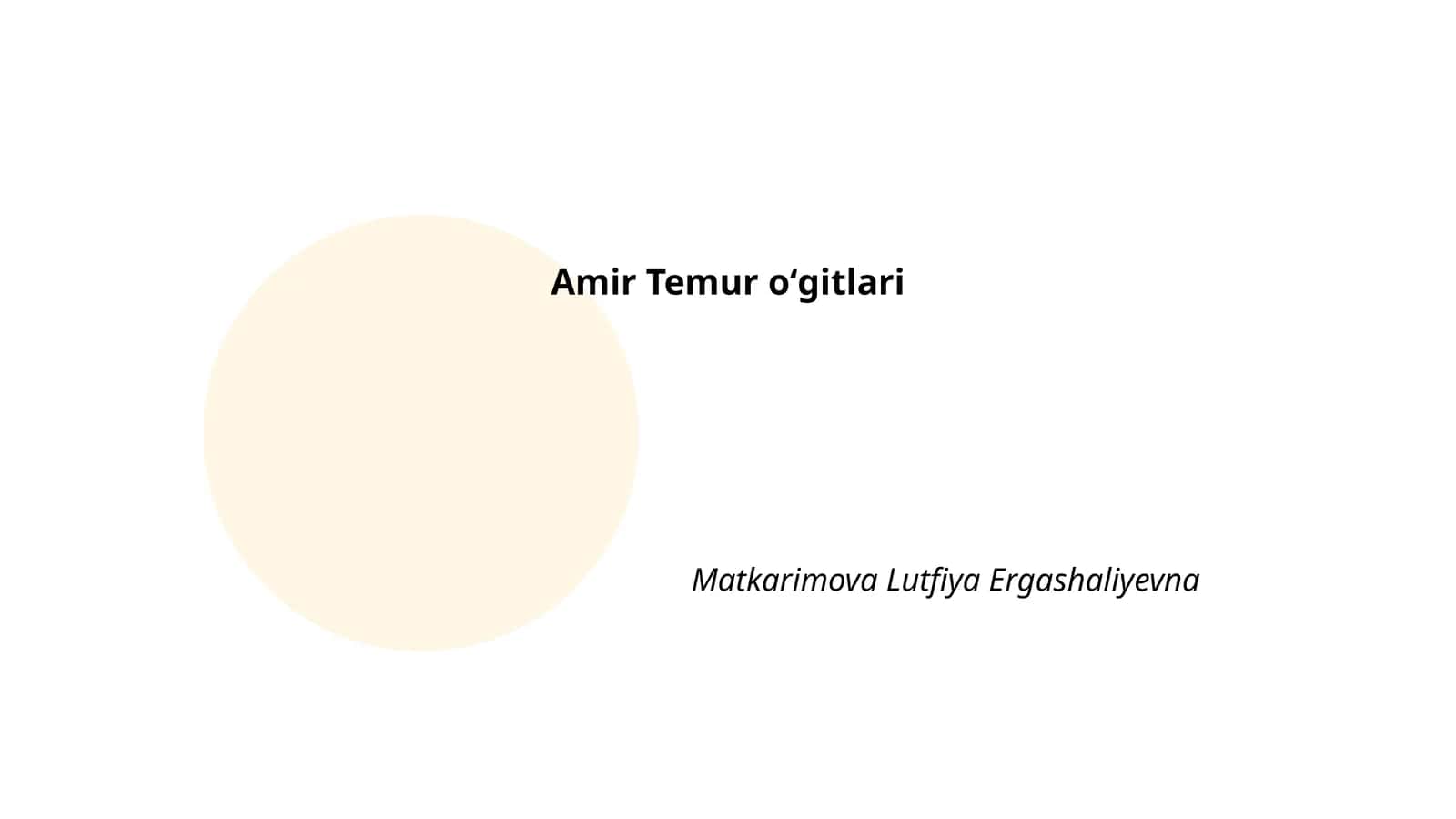 Amir Temur oʻgitlari