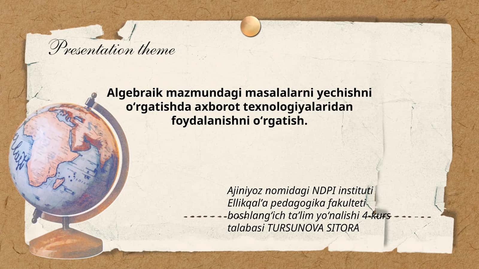Algebraik mazmundagi masalalarni yechishni oʻrgatish