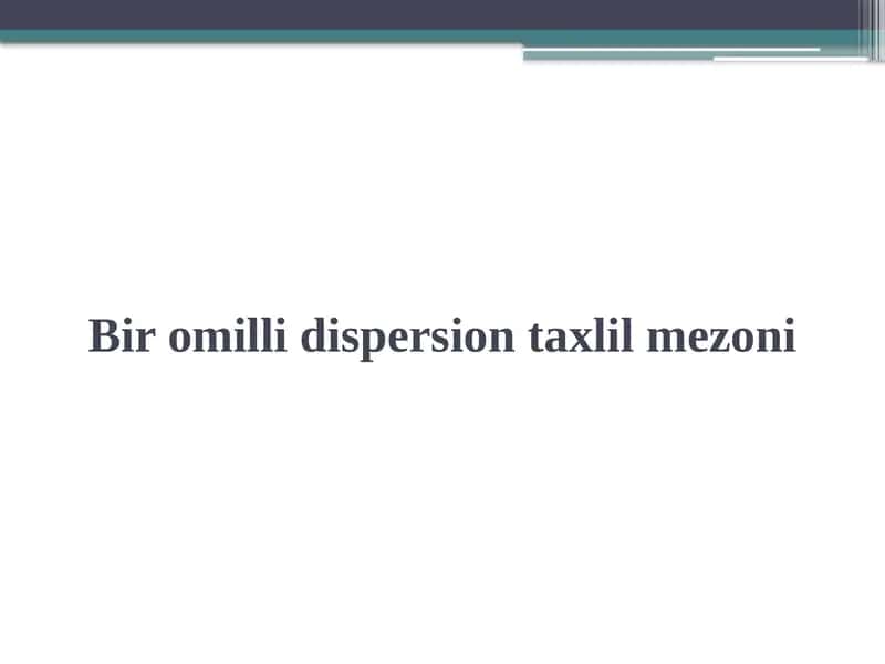 Variatsiya va statistika
