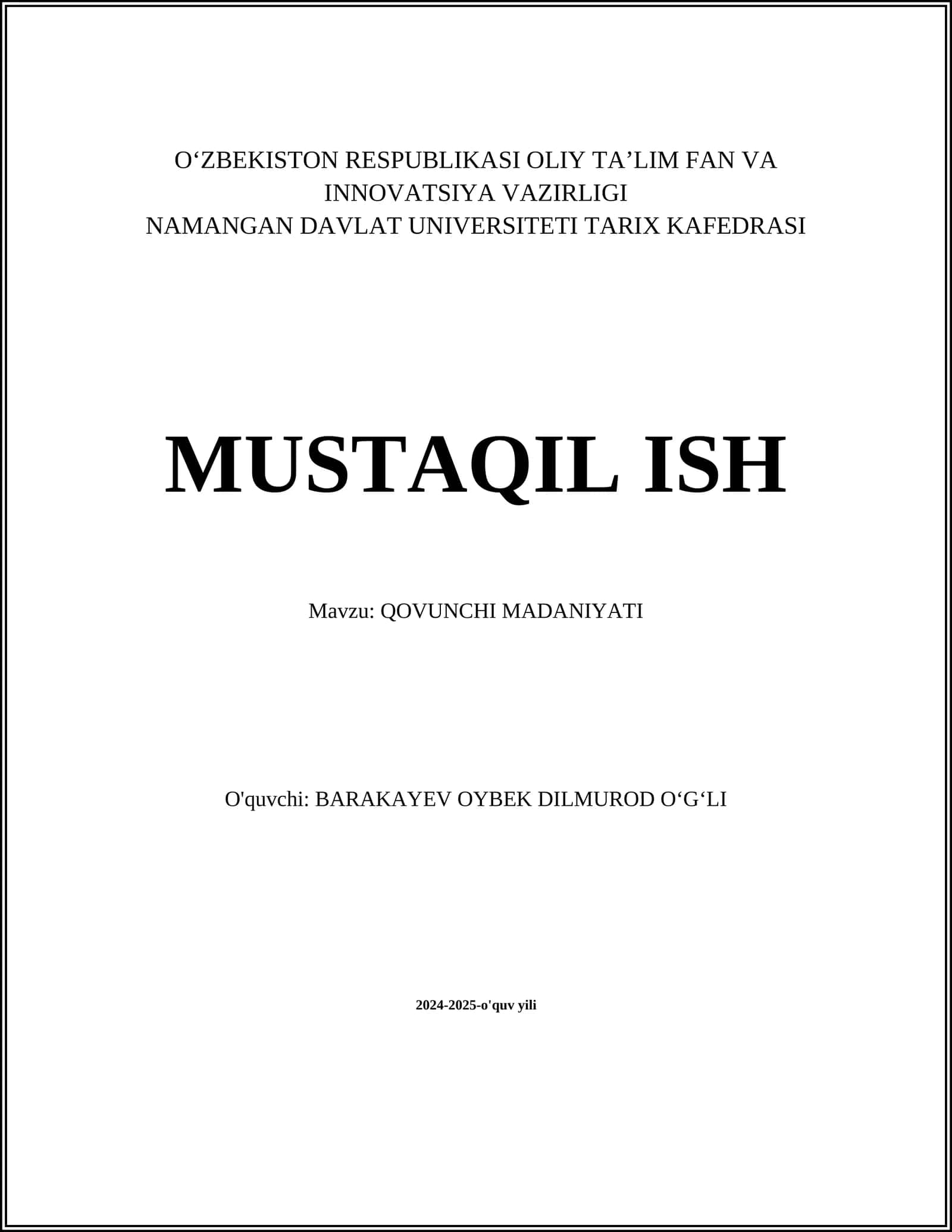 QOVUNCHI MADANIYATI