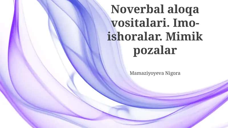 Noverbal aloqa vositalari