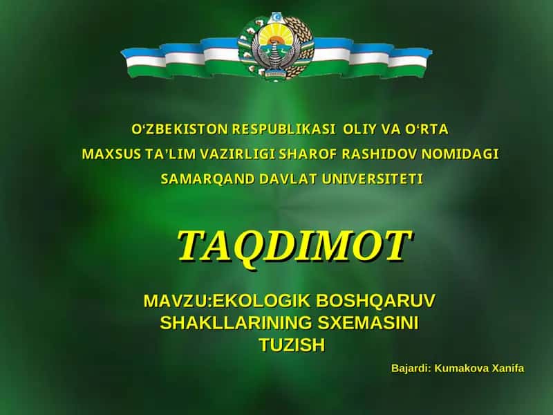 EKOLOGIK BOSHQARUV