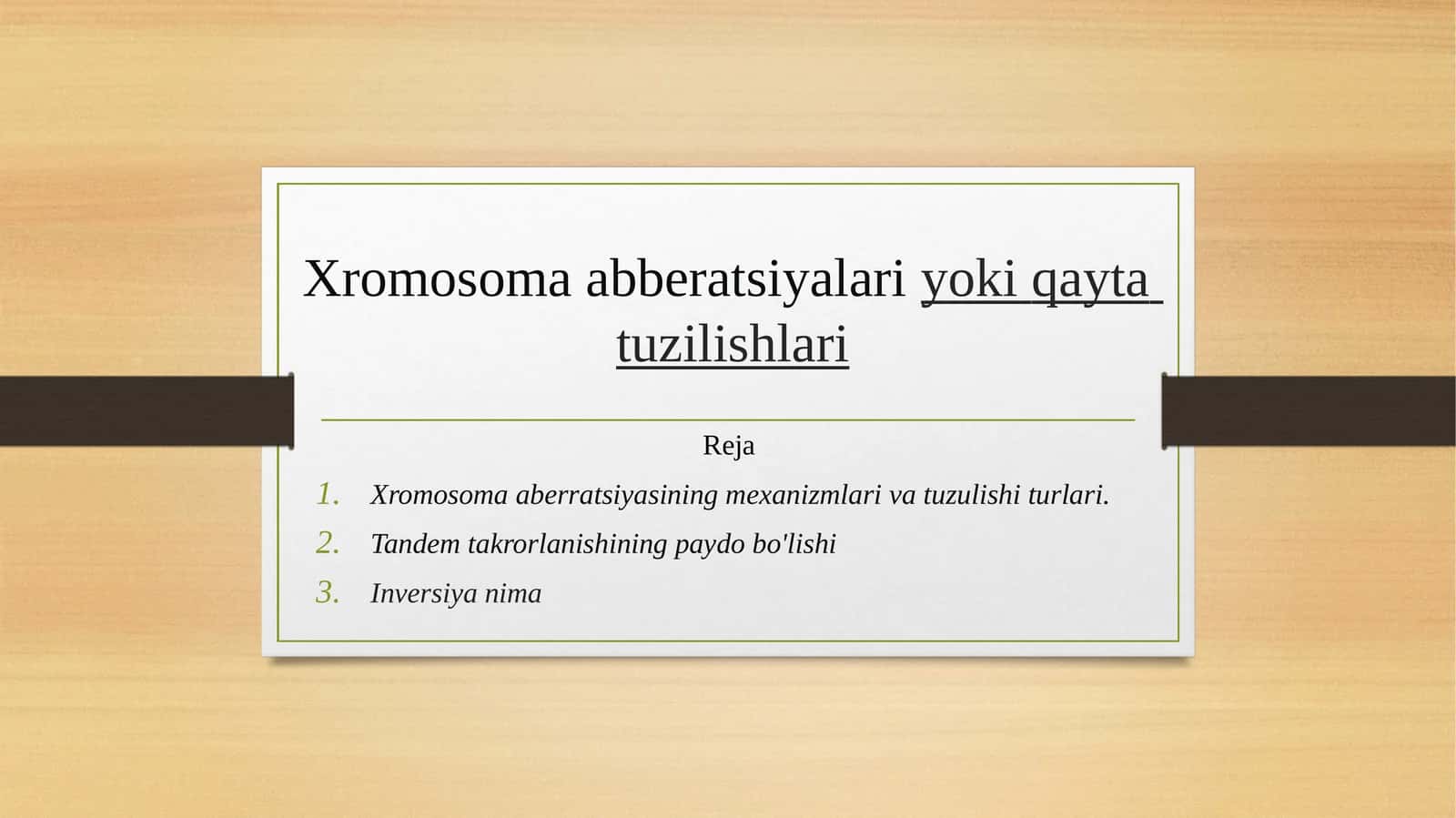 Xromosoma abberatsiyalari yoki qayta tuzilishlari