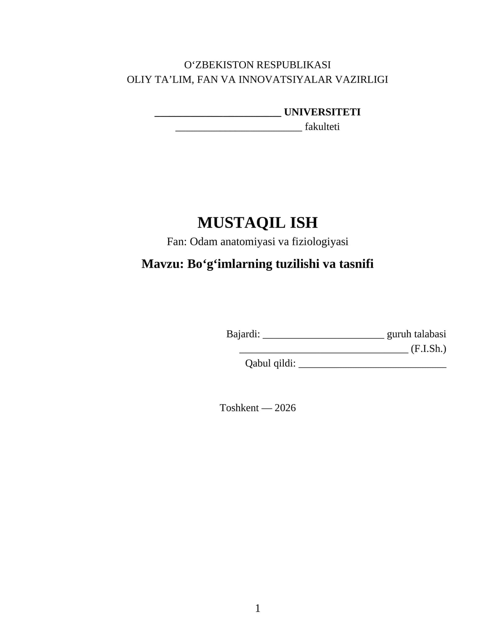 Bo‘g‘imlarning tuzilishi va tasnifi