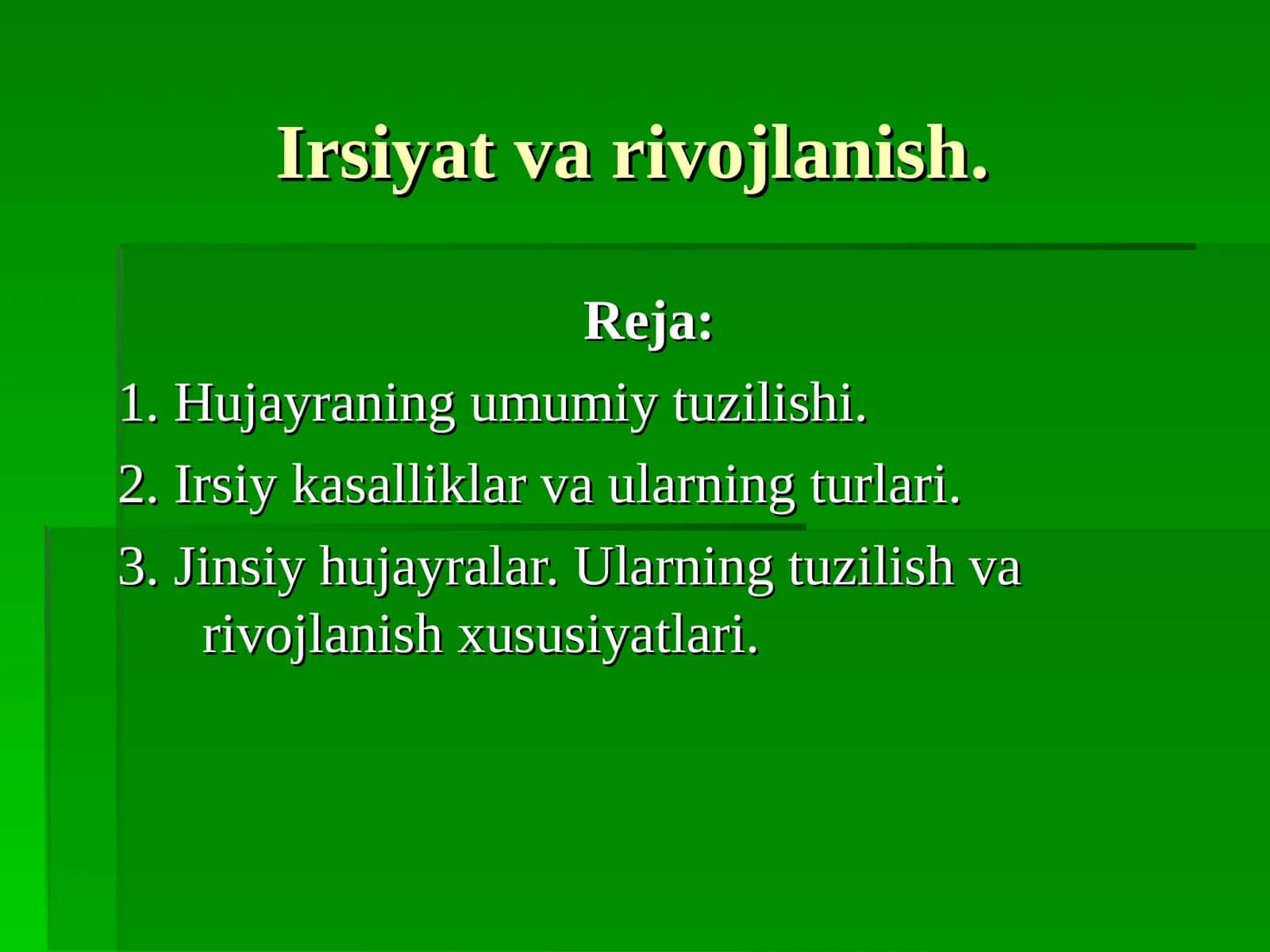 Irsiyat va rivojlanish