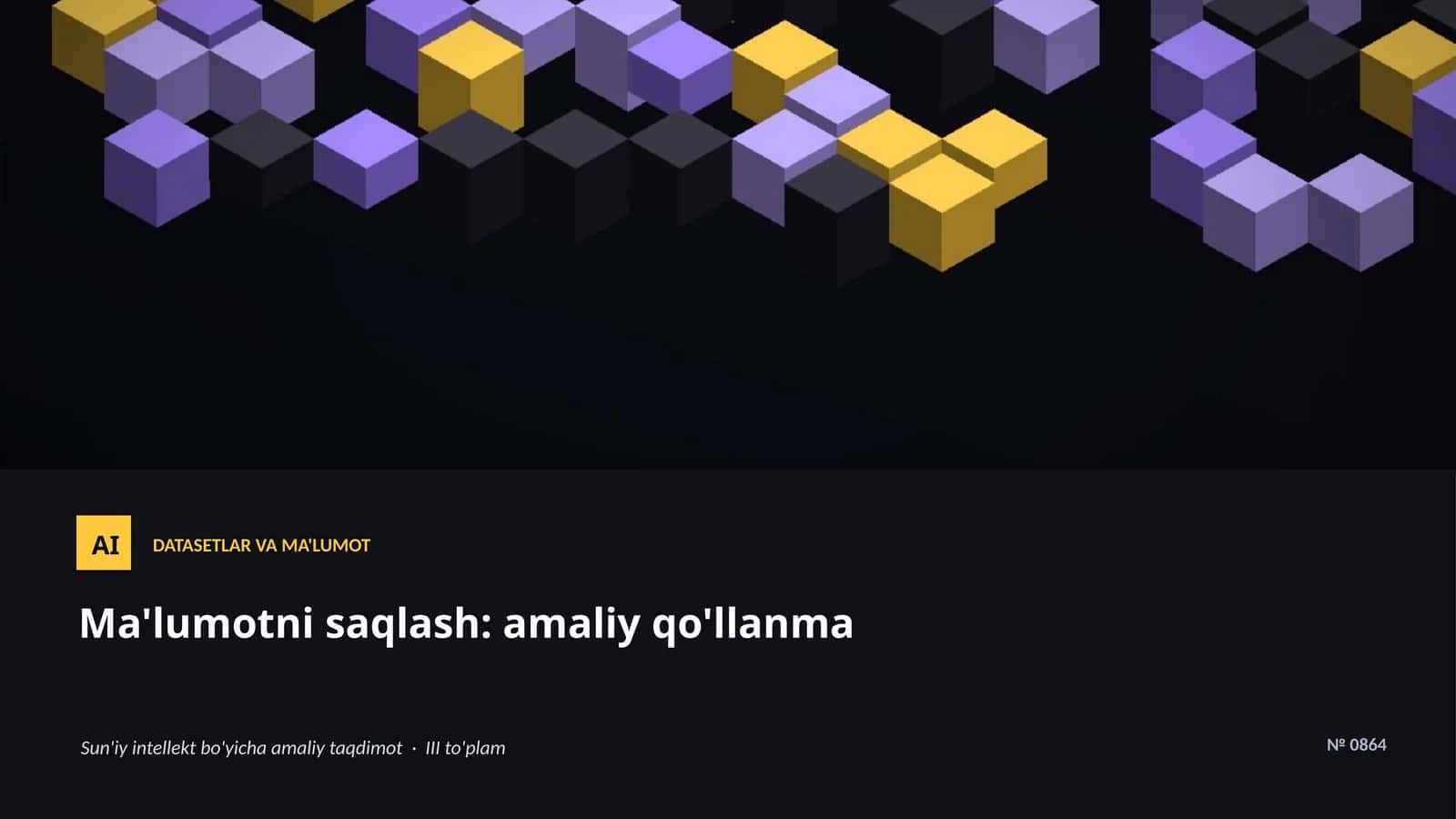 Ma'lumotni saqlash: amaliy qo'llanma