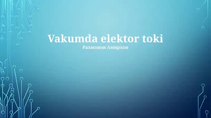 Vakumda elektor toki