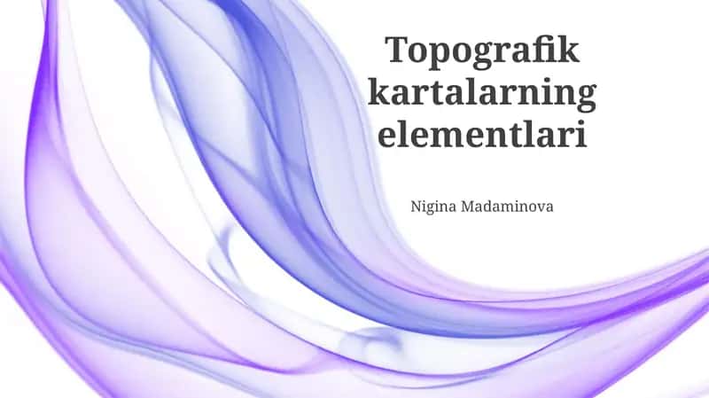 Topografik kartalarning elementlari