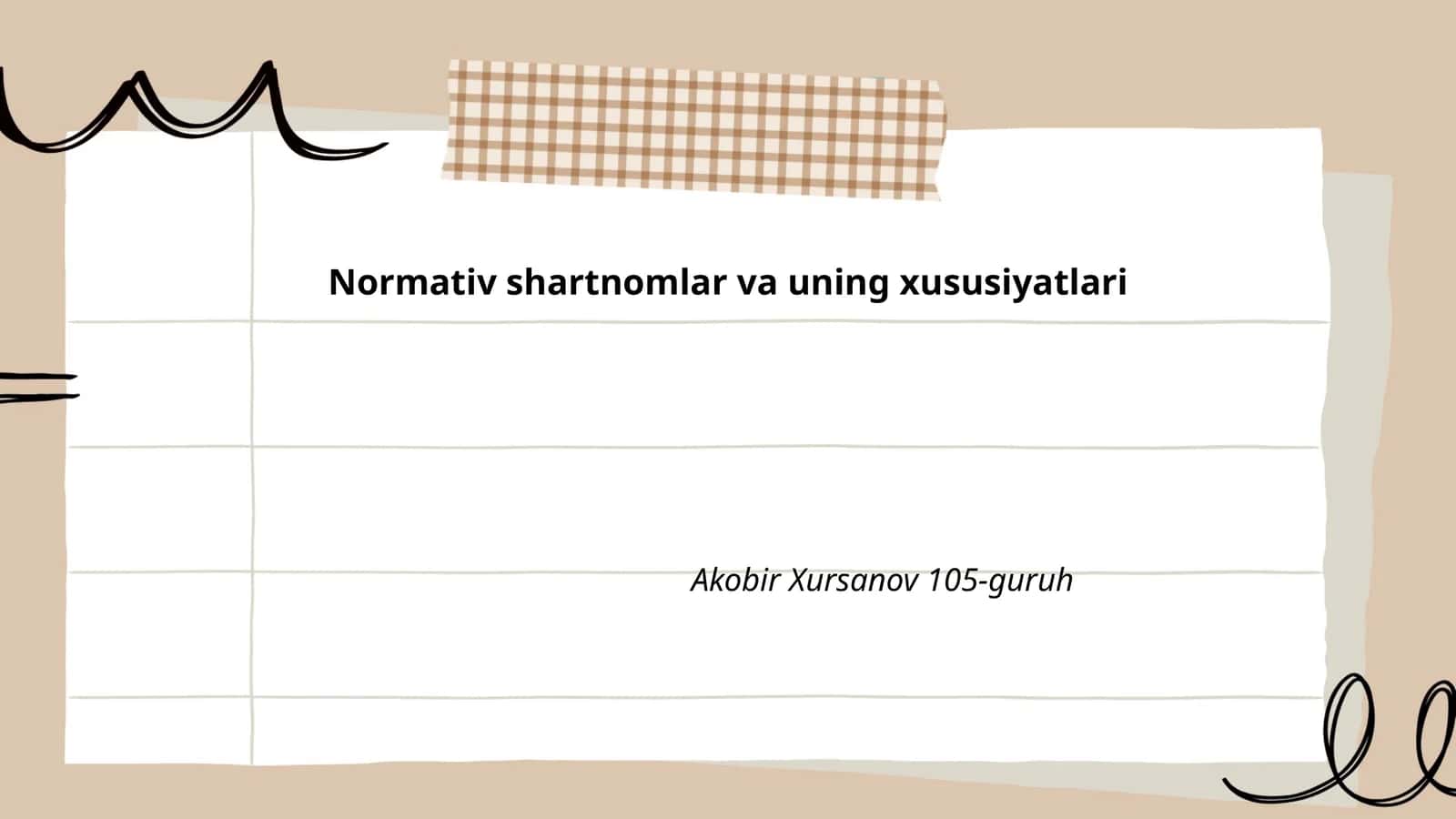 Normativ shartnomlar va uning xususiyatlari