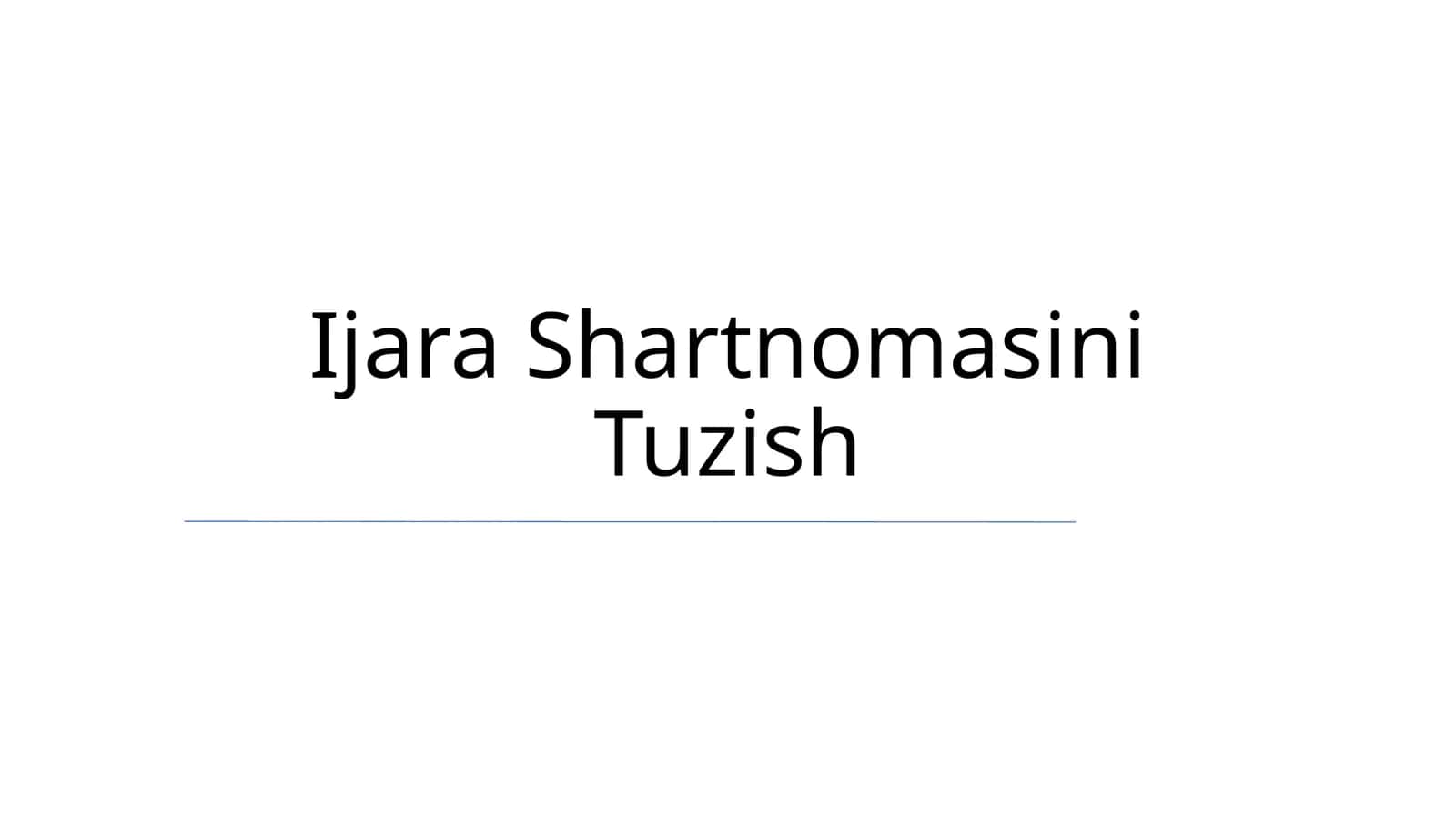 Ijara Shartnomasi