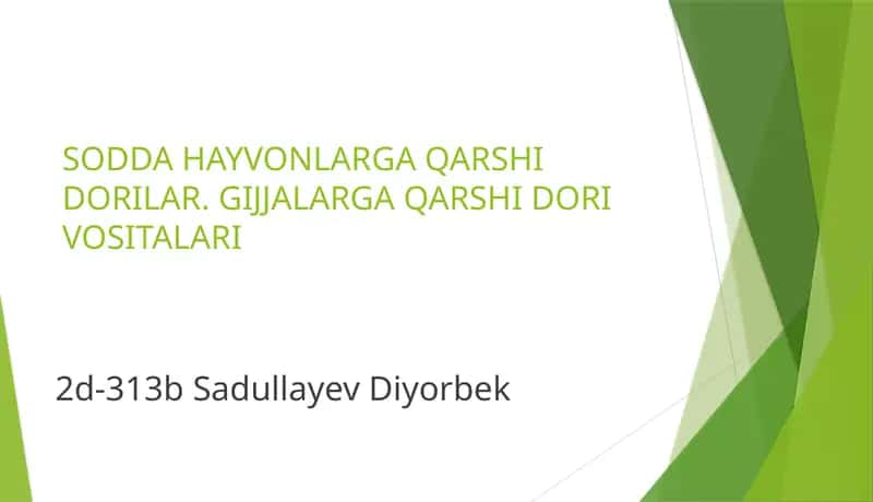 SODDA HAYVONLARGA QARSHI DORILAR. GIJJALARGA QARSHI DORI VOSITALARI