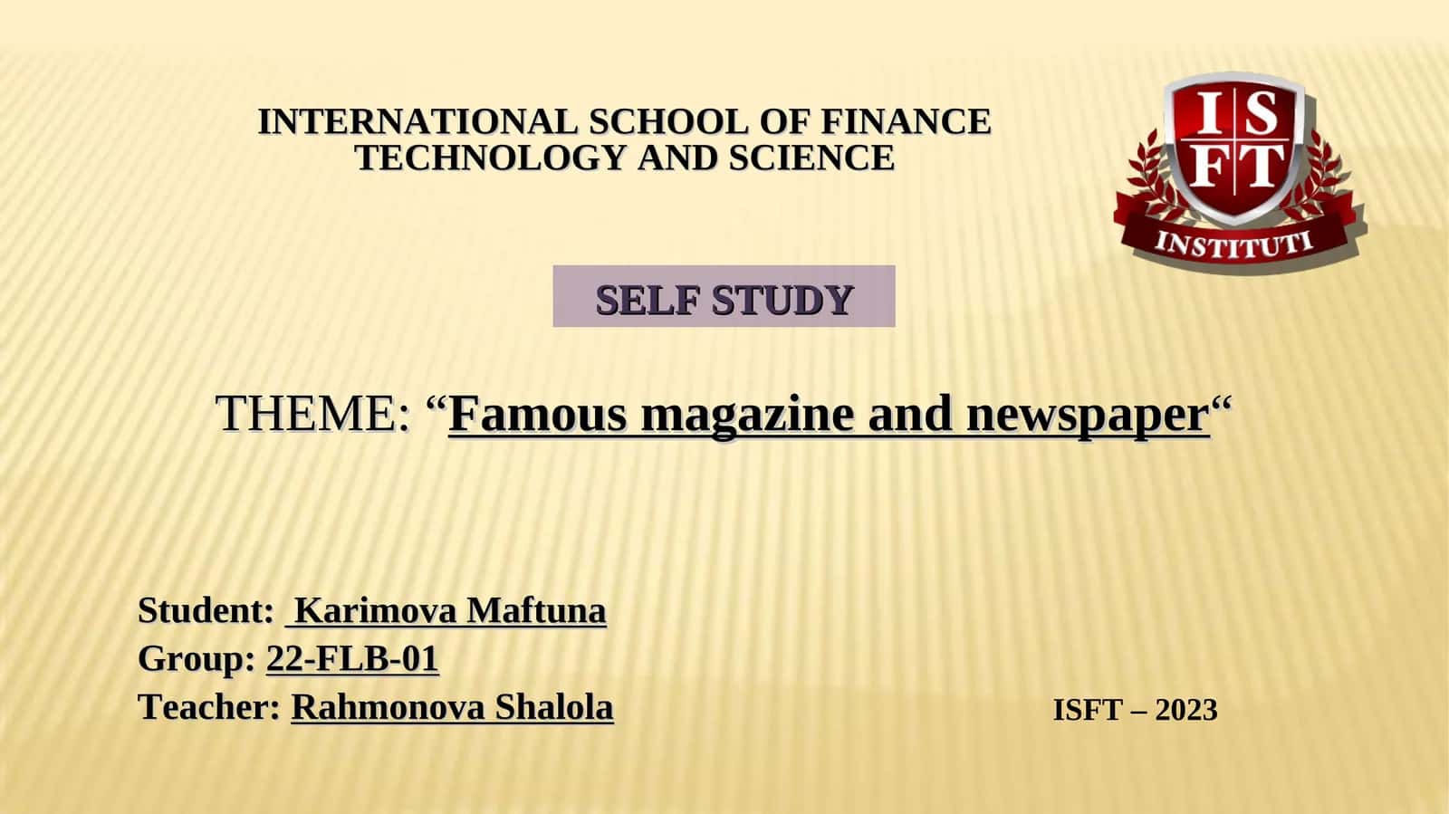 Famous magazine and newspaper