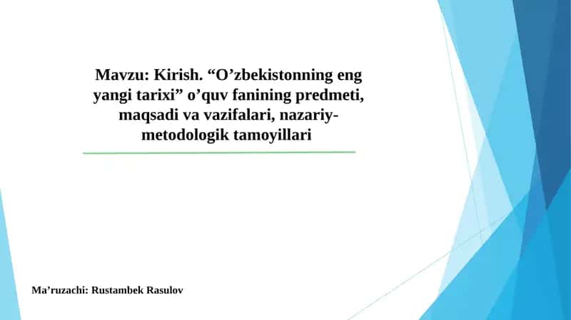 O’zbekistonning eng yangi tarixi