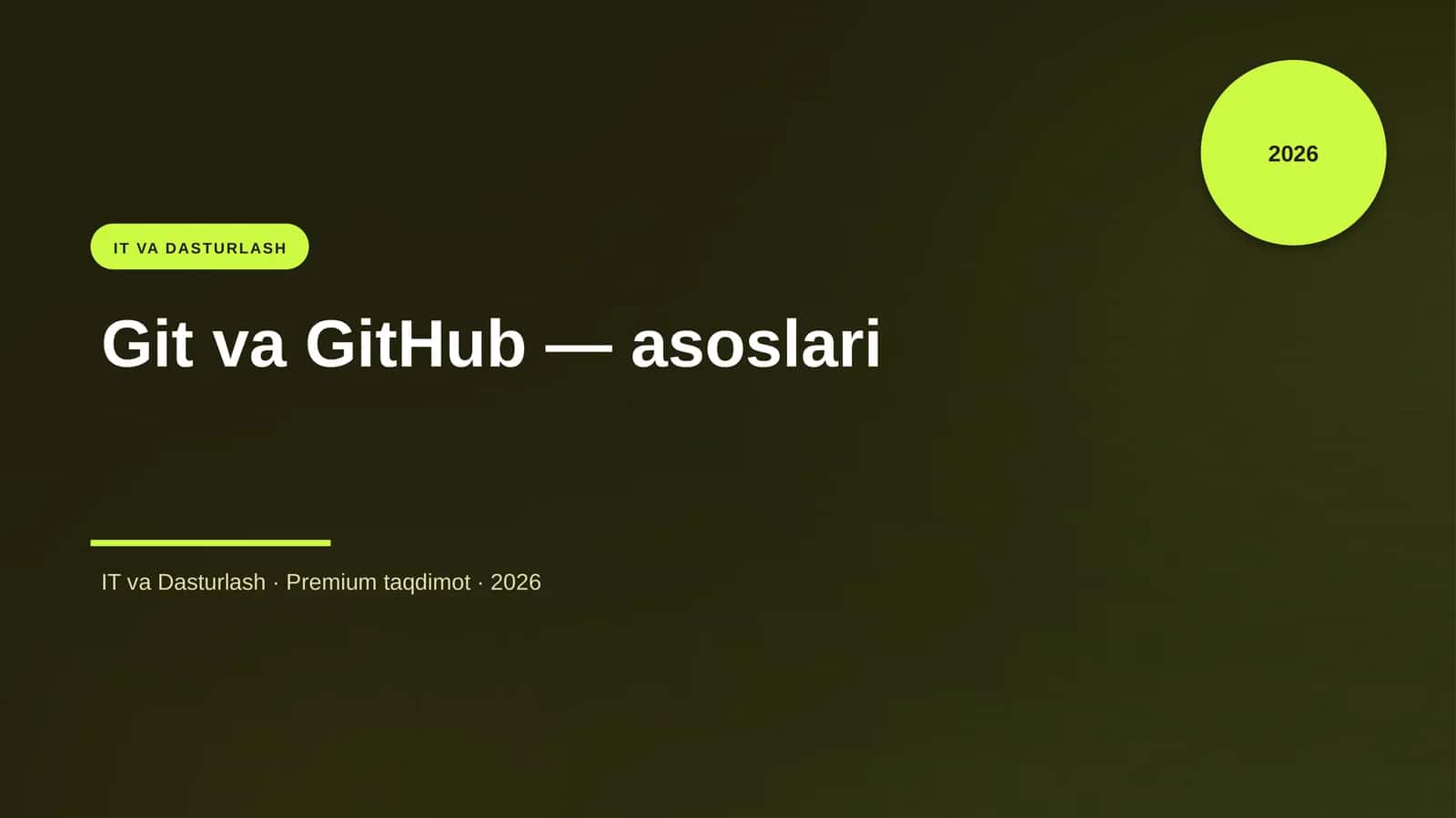 Git va GitHub — asoslari