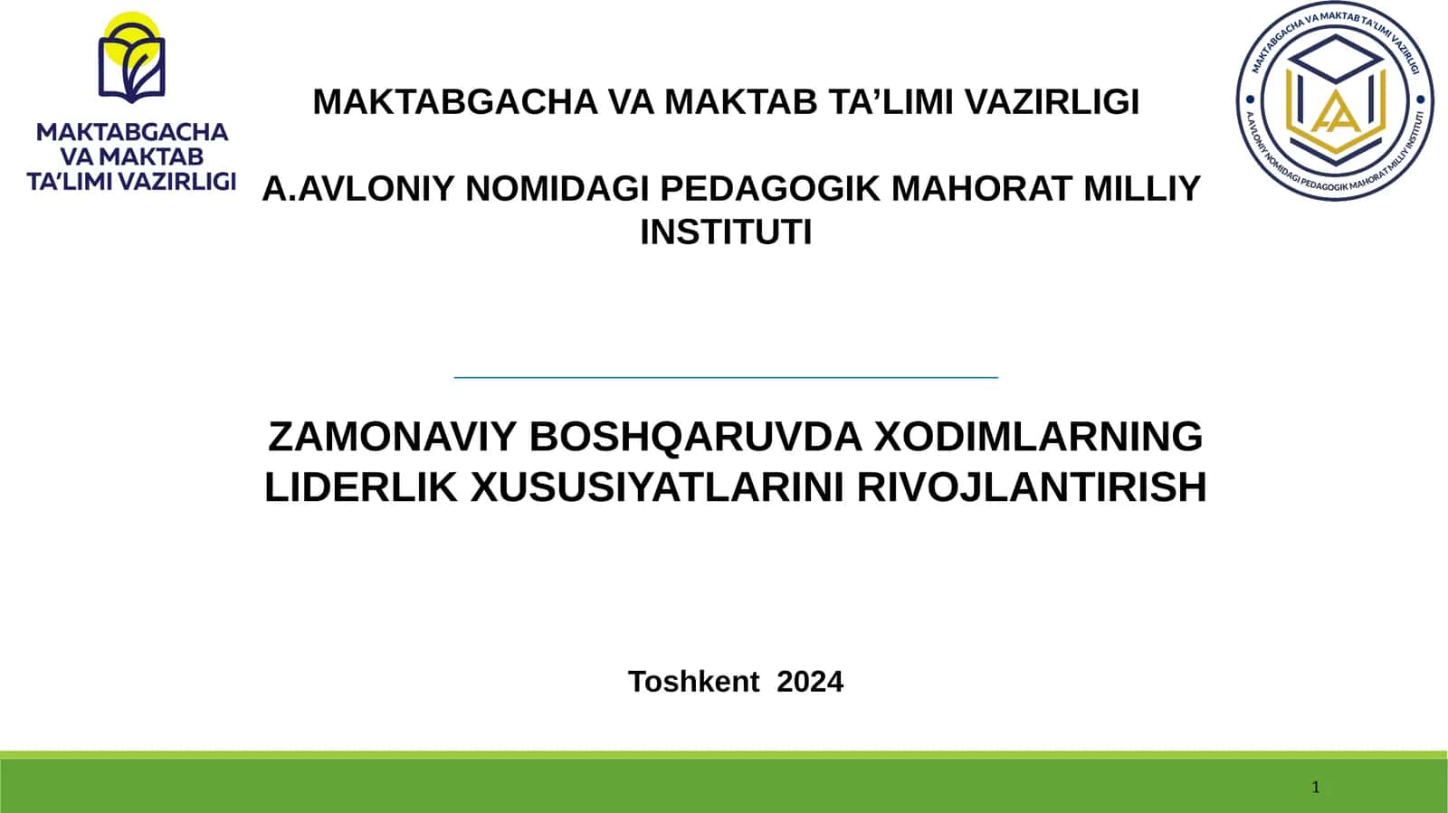 ZAMONAVIY BOSHQARUVDA XODIMLARNING LIDERLIK XUSUSIYATLARINI RIVOJLANTIRISH
