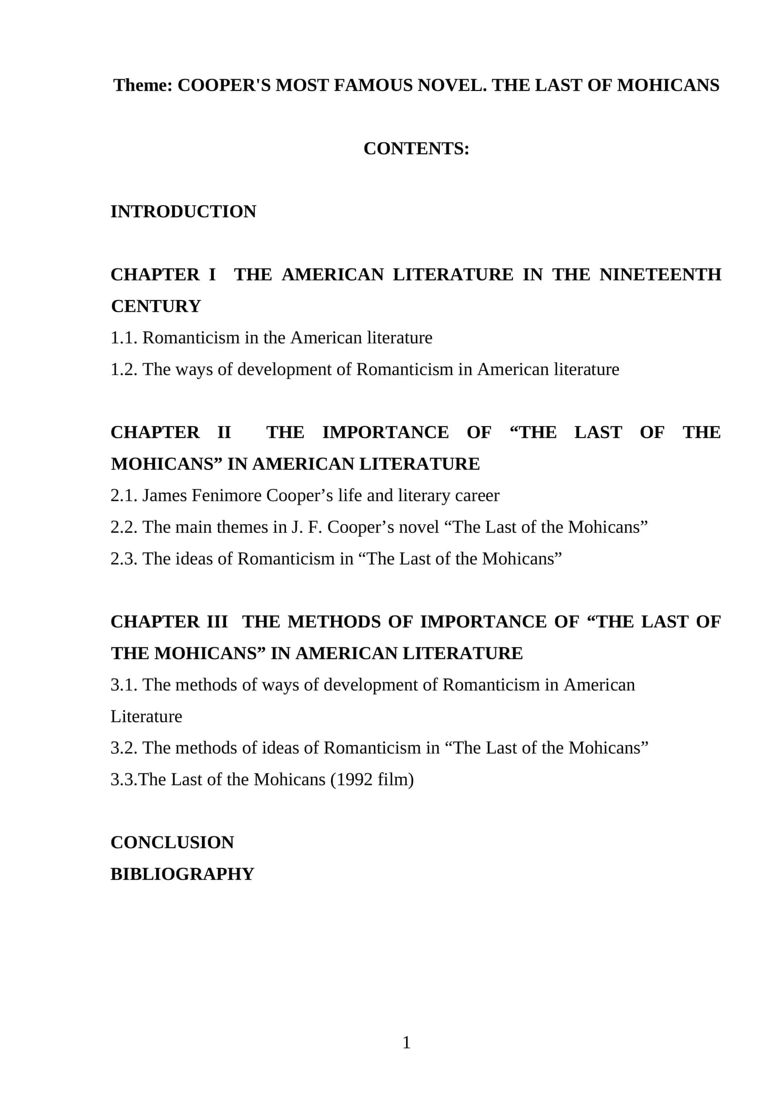 COOPER'S MOST FAMOUS NOVEL. THE LAST OF MOHICANS.doc