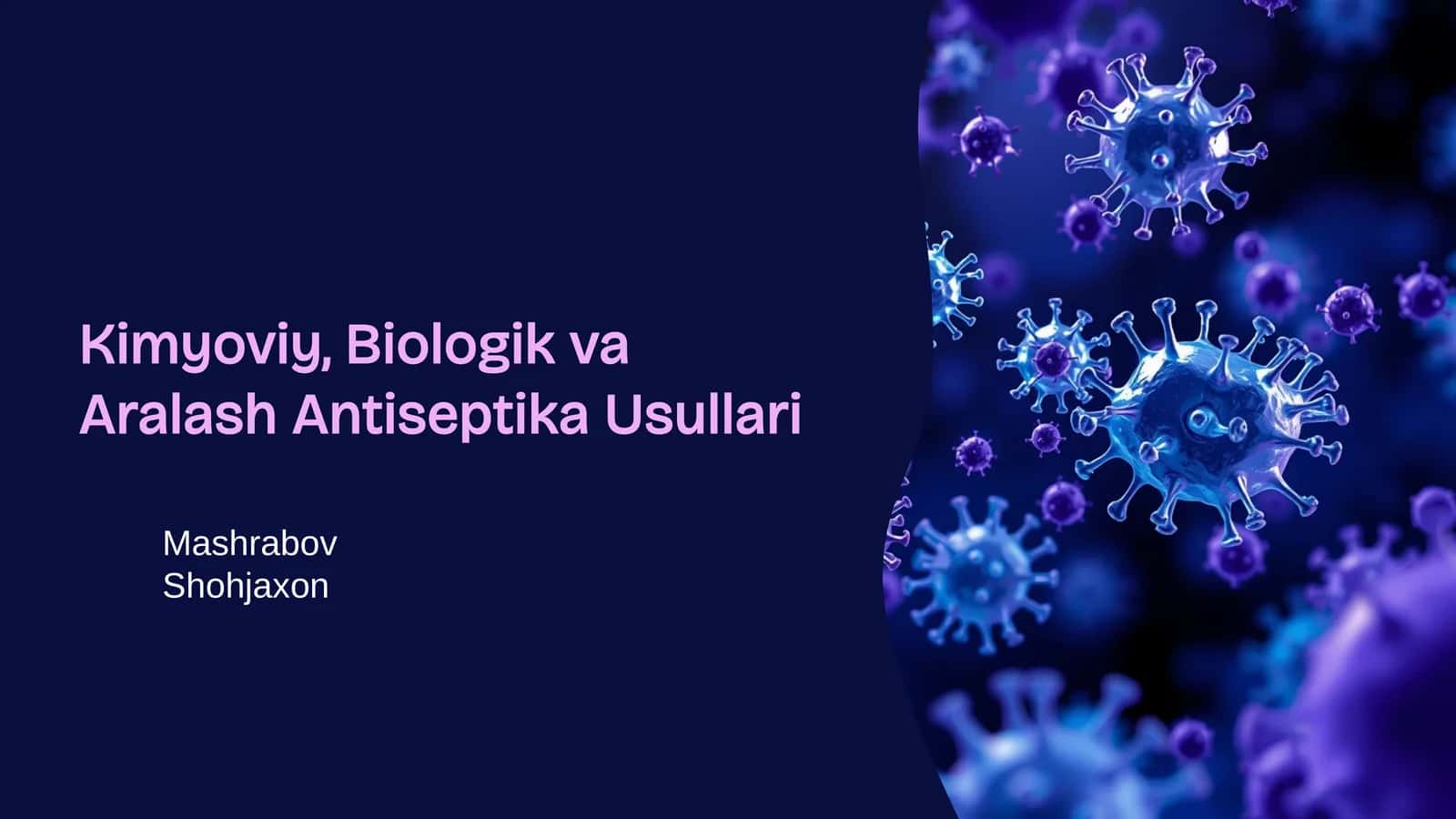 Kimyoviy, Biologik va Aralash Antiseptika Usullari