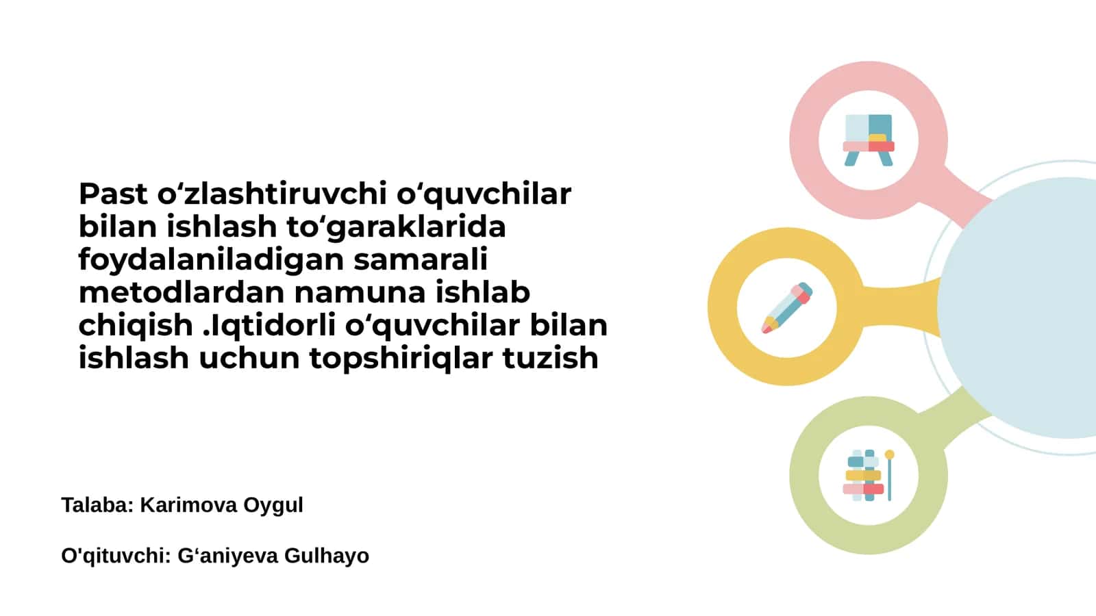 O'quvchilarning individual o'ziga xosliklari