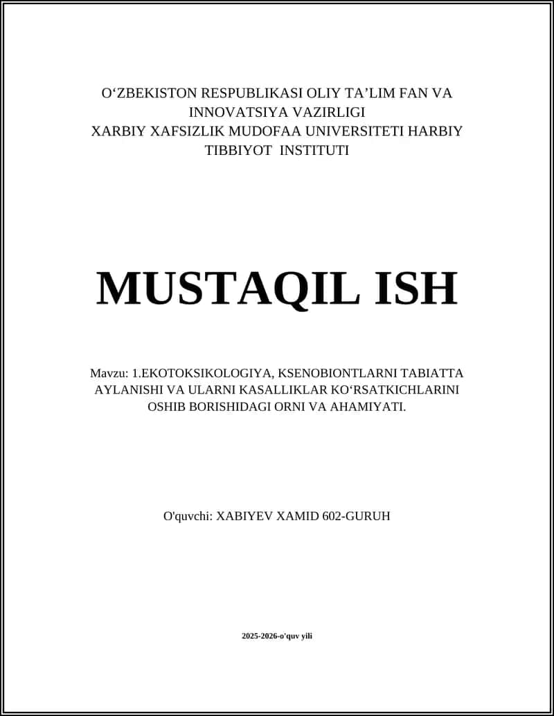 Ekotoksikologiya