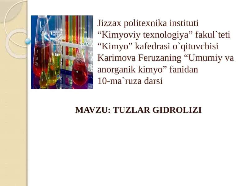TUZLAR GIDROLIZI