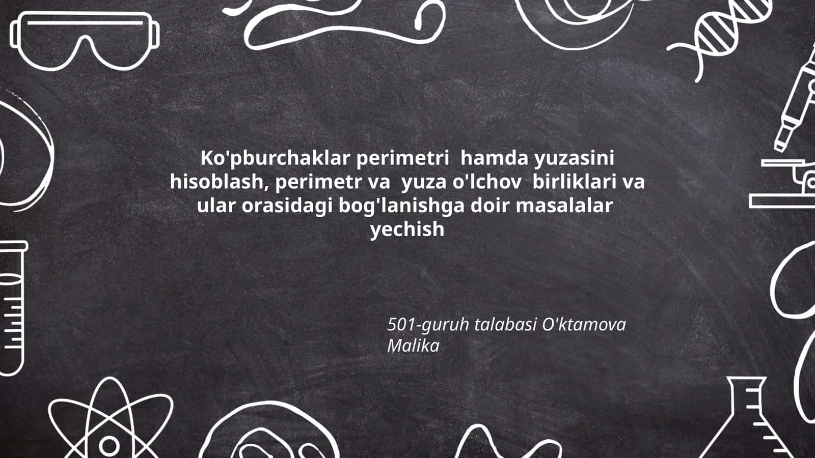 Ko'pburchaklar perimetri hamda yuzasini hisoblash