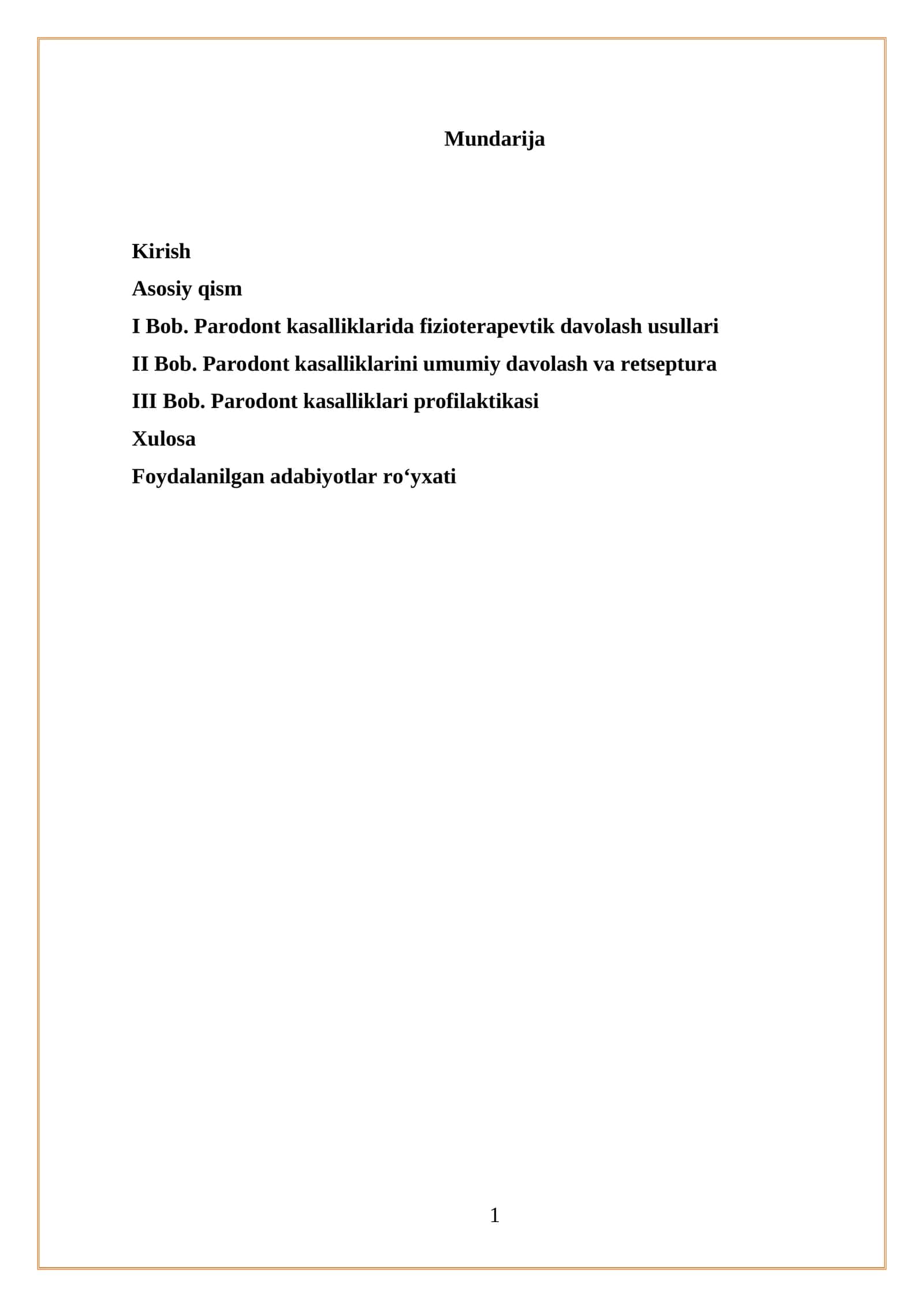 Parodont kasalliklarining fizioterapevtik davolash usullari
