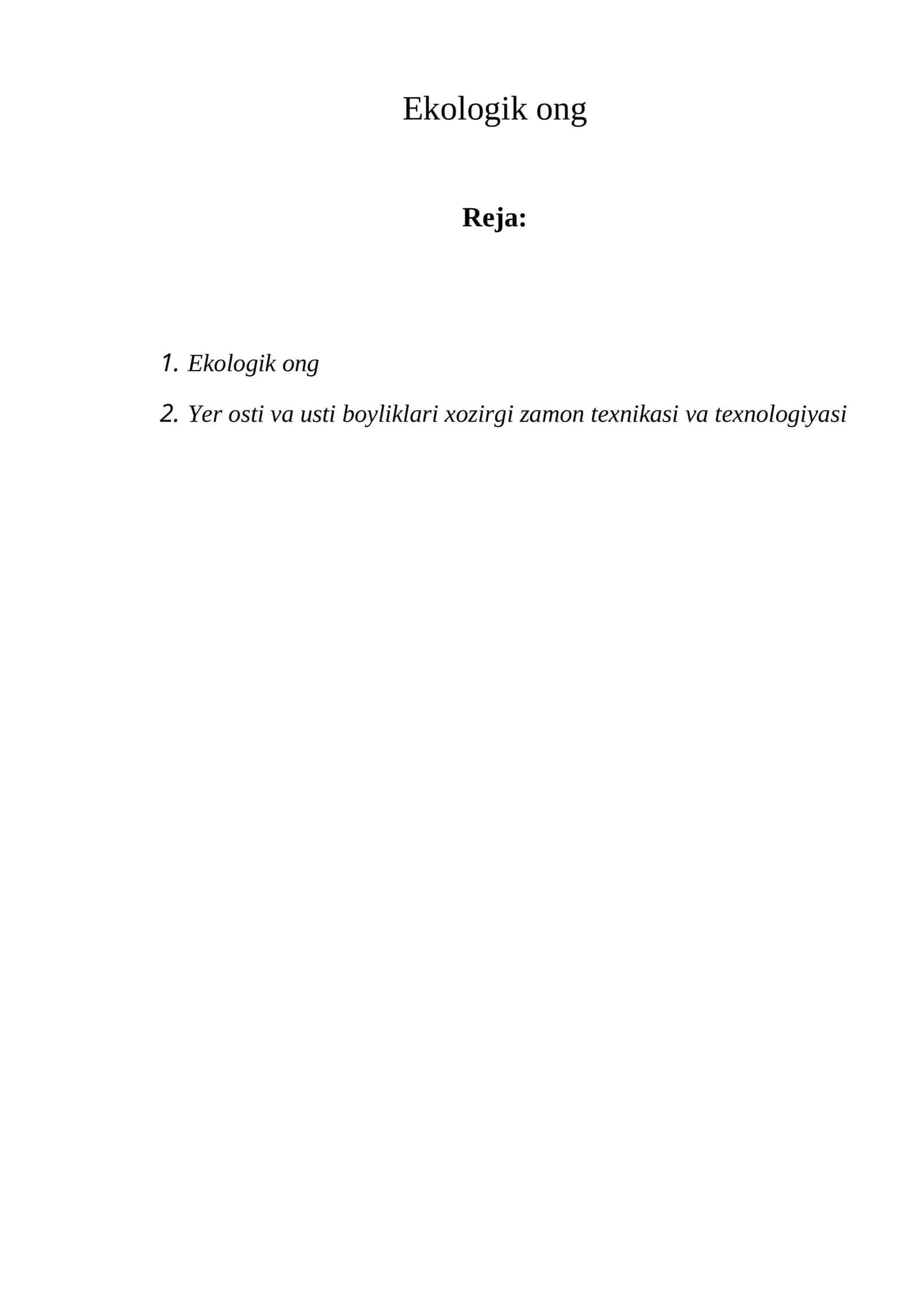 Ekologik ong