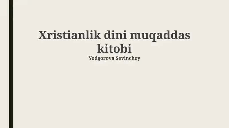 Xristianlik dini muqaddas kitobi