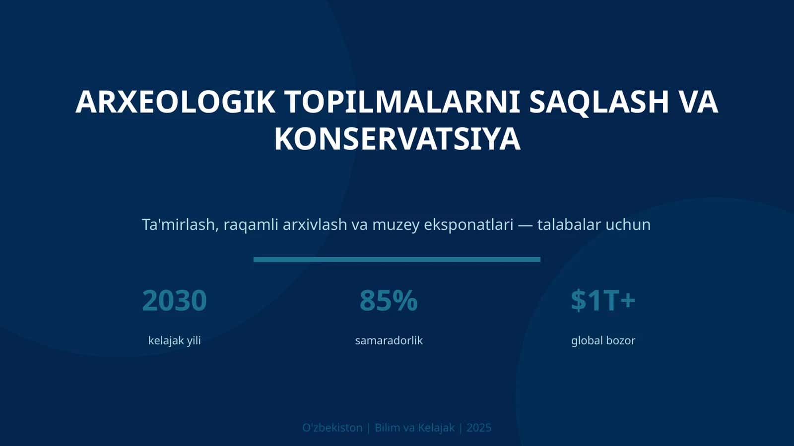 ARXЕOLOGIK TOPILMALARNI SAQLASH VA KONSERVATSIYA