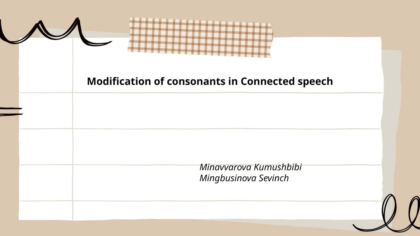 Modification of consonants in Connected speech