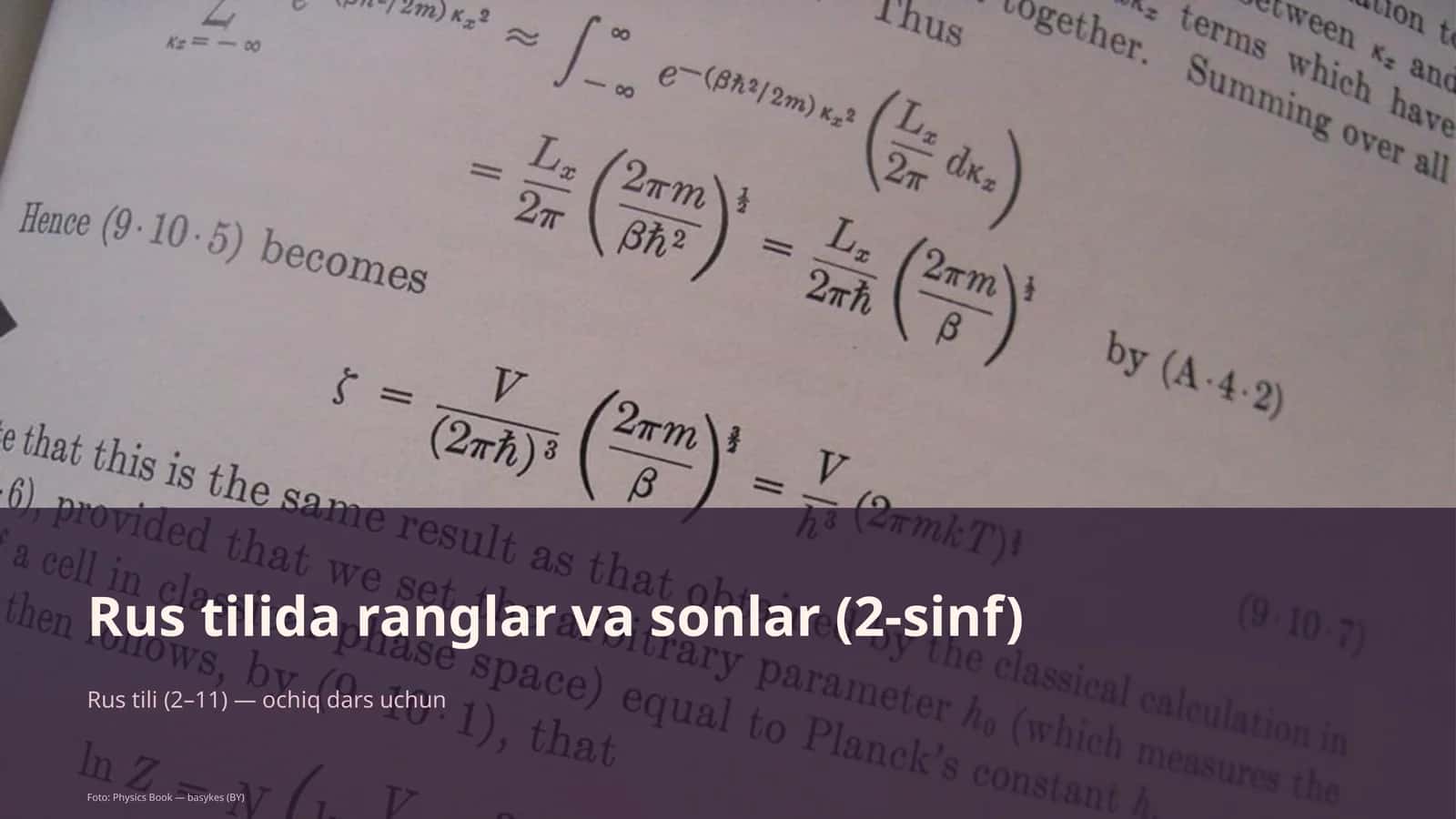 Rus tilida ranglar va sonlar (2-sinf)