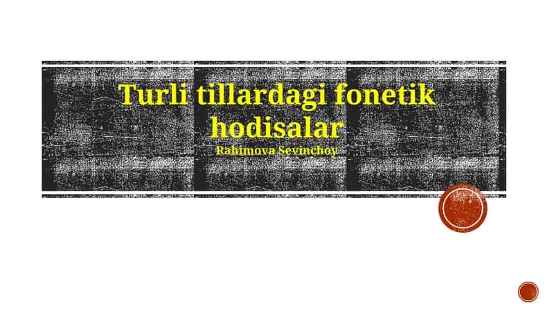 Turli tillardagi fonetik hodisalar