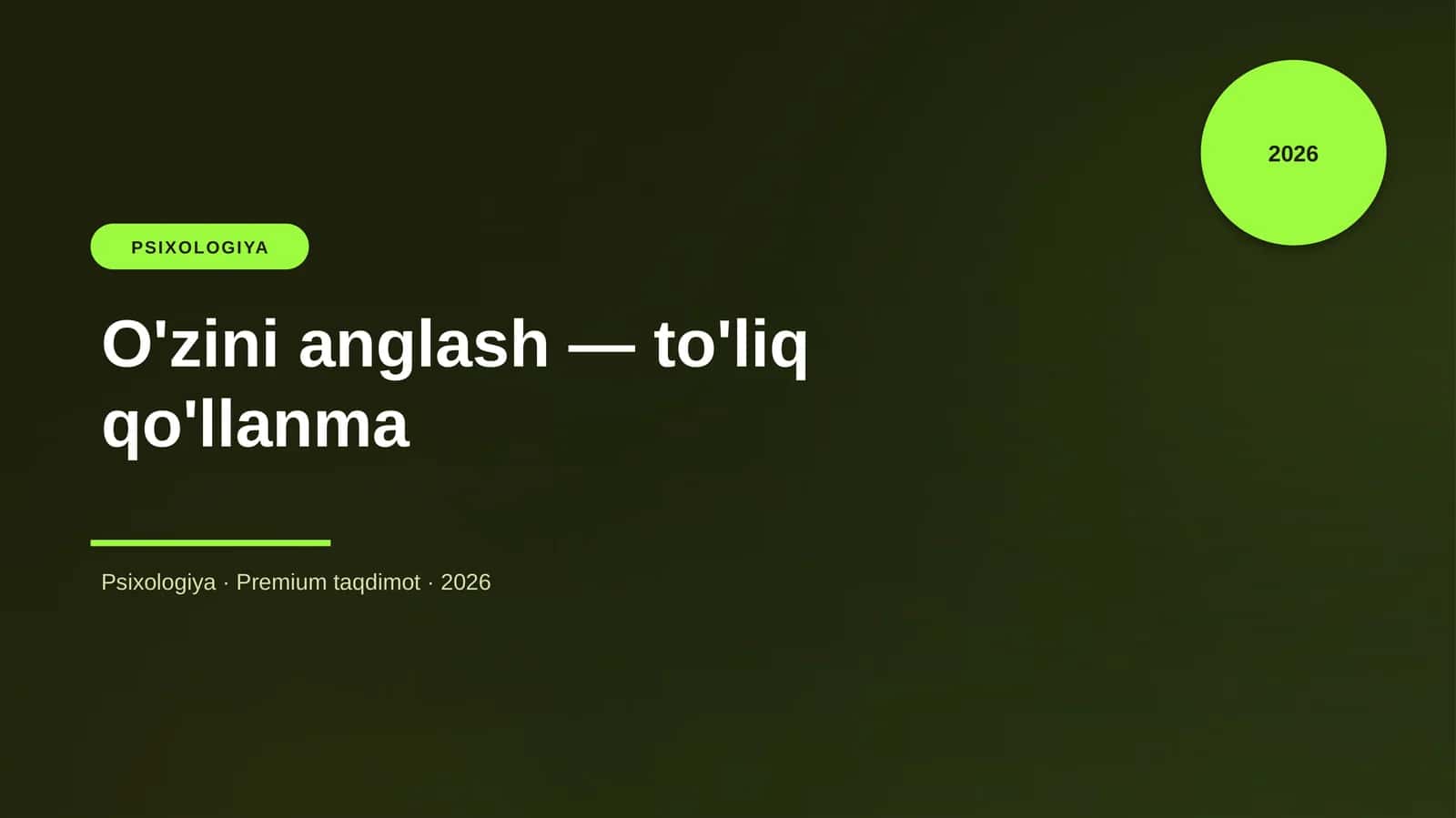 O'zini anglash — to'liq qo'llanma