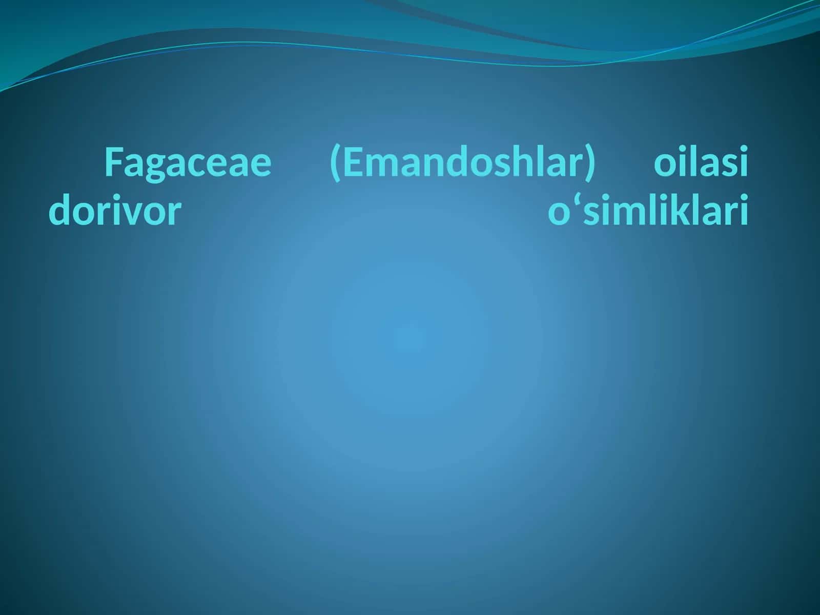Emandoshlar oilasi dorivor oʻsimliklari