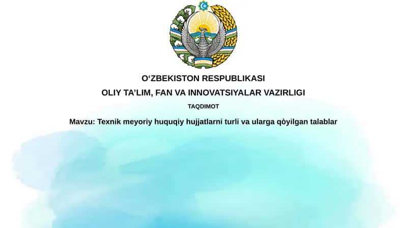 Texnik normativ huquqiy hujjatlar