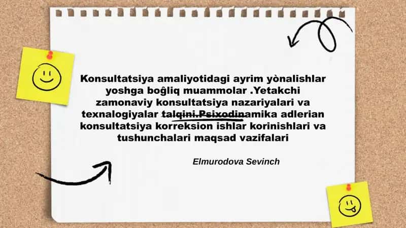 Konsultatsiya amaliyotidagi ayrim yònalishlar
