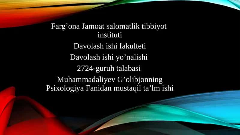 Psixologiya Fanidan