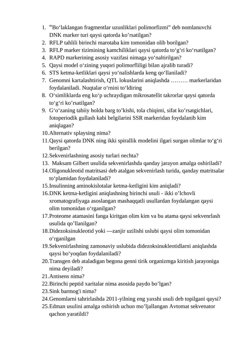 Bo‘laklangan fragmentlar uzunliklari polimorfizmi