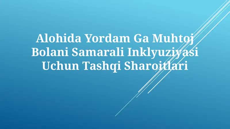 Samarali Inklyuziya Uchun Yordam