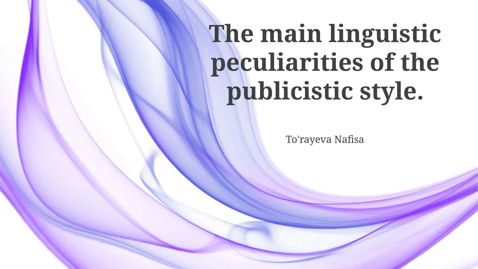 Publicistic Style: Definition and Scope