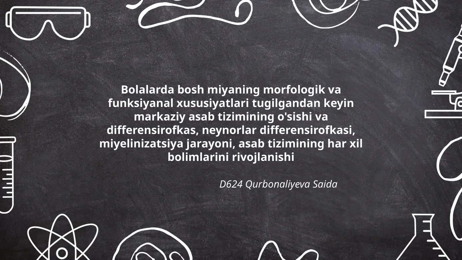 Bolalarda bosh miyaning morfologik va funksiyanal xususiyatlari