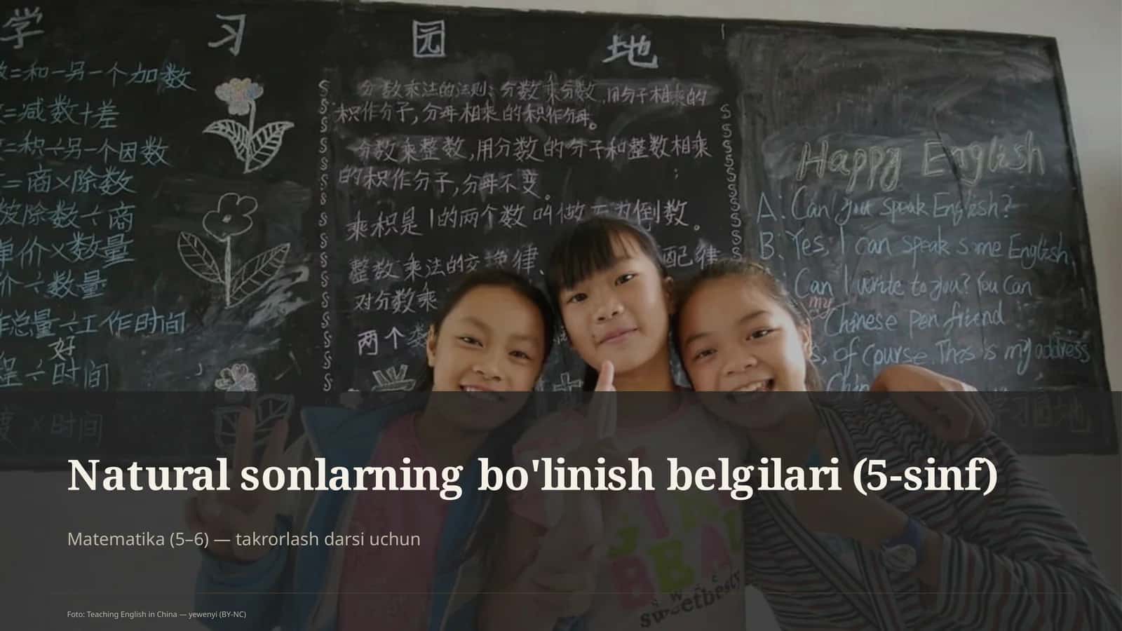 Natural sonlarning bo'linish belgilari (5-sinf)