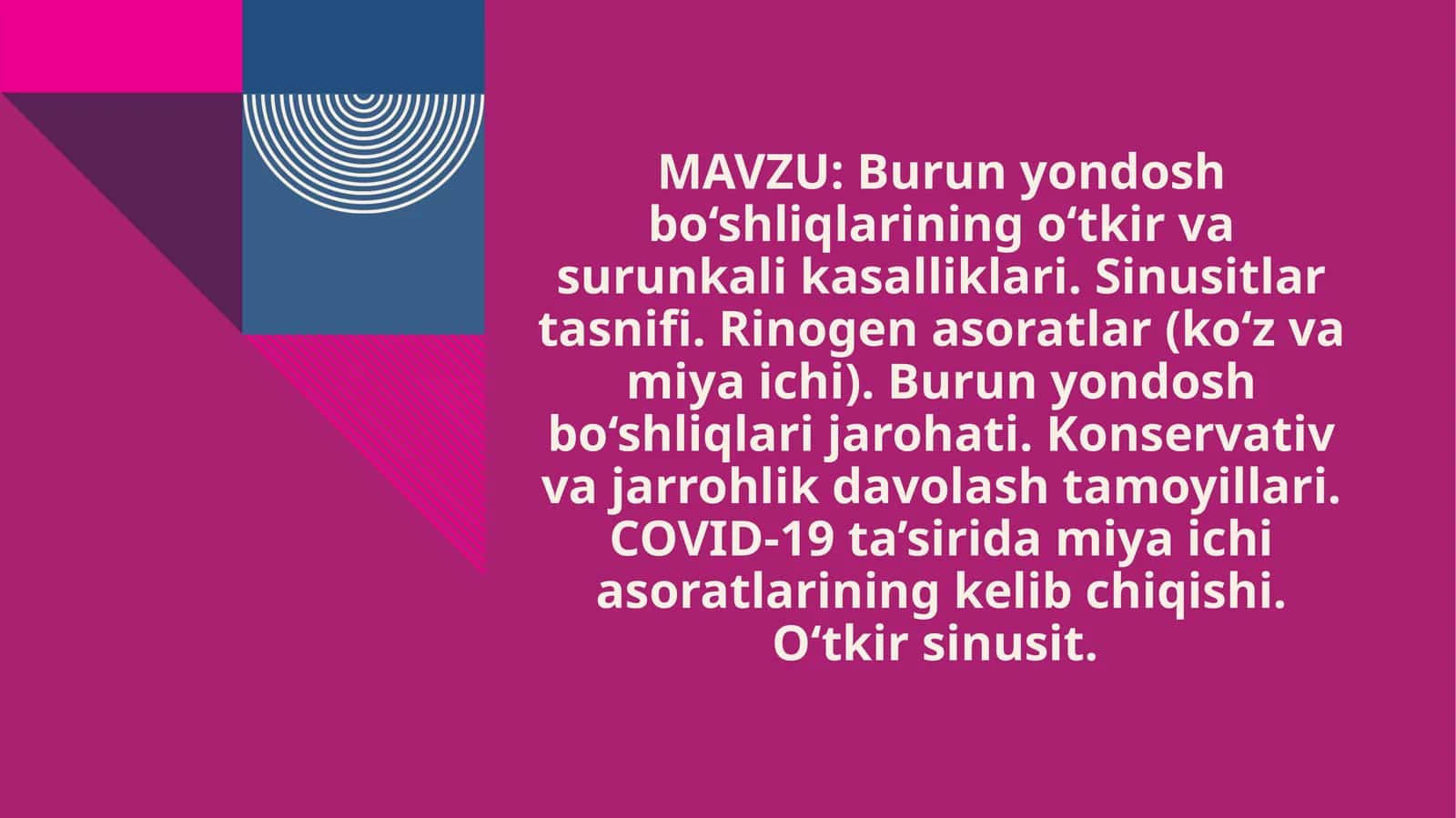 O‘tkir sinusit