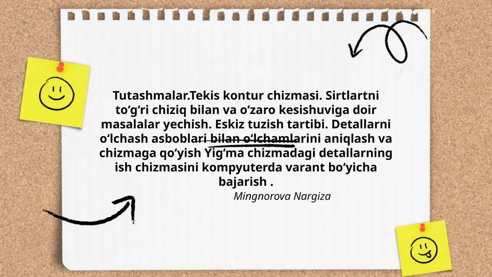 Tutashmalar.Tekis kontur chizmasi