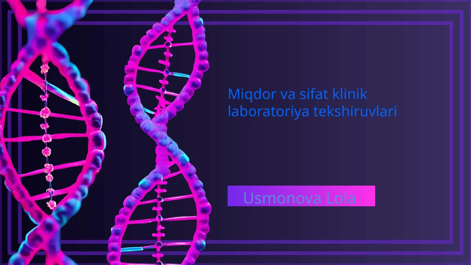 Miqdor va sifat klinik laboratoriya tekshiruvlari
