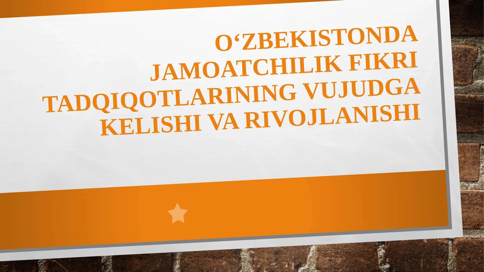 O‘zbekistonda jamoatchilik fikri tadqiqotlarining vujudga kelishi va rivojlanishi